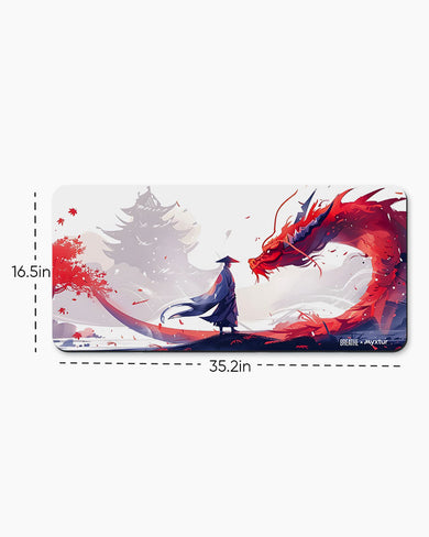 Red Dragon Horizon [BREATHE] Desk Mat