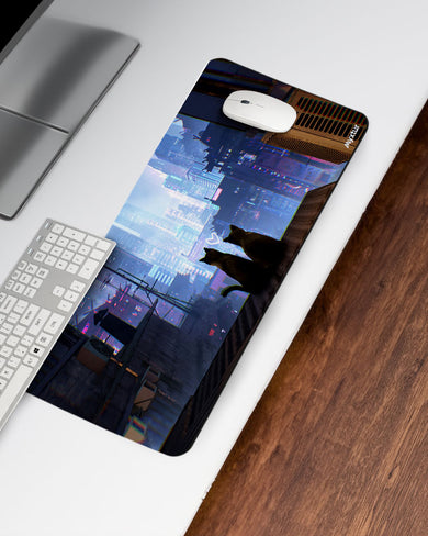 Neon-Whiskers Desk Mat