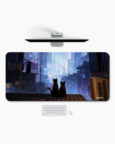Neon-Whiskers Desk Mat