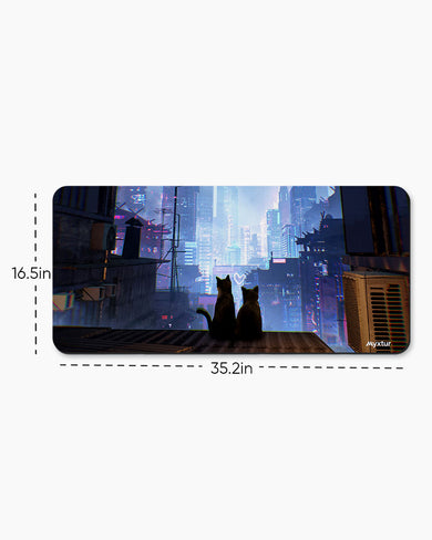 Neon-Whiskers Desk Mat
