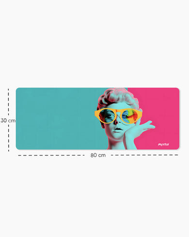 Hip Glasses in Neon Hues Panaroma Desk Mat