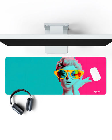 Hip Glasses in Neon Hues Panaroma Desk Mat