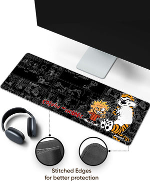 Calvin and Hobbes Panels Panaroma Desk Mat Stitched 1