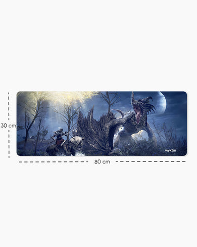 Elden Ring-Confronting Dragon Agheel Panaroma Desk Mat