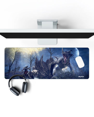 Elden Ring-Confronting Dragon Agheel Panaroma Desk Mat