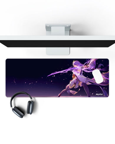 Genshin-Impact-Raiden-Shogun-Charge Panaroma Desk Mat