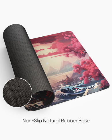 Great Wave Rising [BREATHE] Panaroma Desk Mat