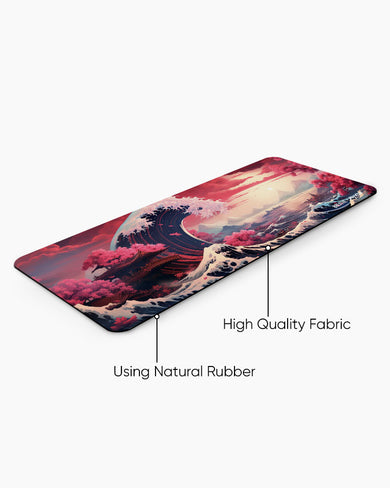 Great Wave Rising [BREATHE] Panaroma Desk Mat