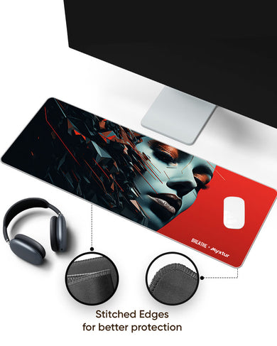 Lady of Digital Grace [BREATHE] Panaroma Desk Mat