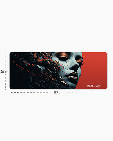 Lady of Digital Grace [BREATHE] Panaroma Desk Mat