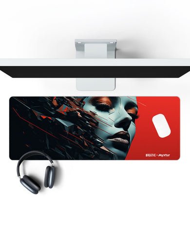 Lady of Digital Grace [BREATHE] Panaroma Desk Mat