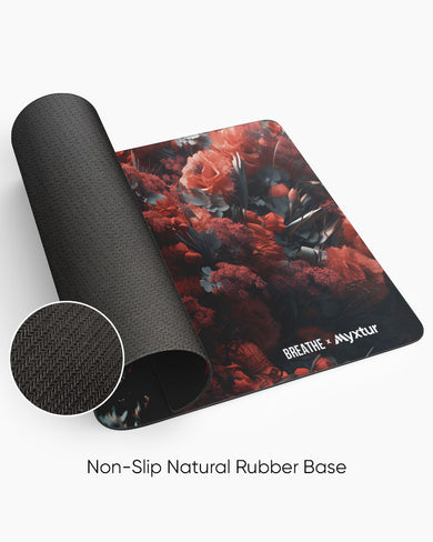 Red Petal Laugh [BREATHE] Panaroma Desk Mat