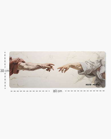 Michelangelo Creation of Adam [BREATHE]  Panaroma Desk Mat