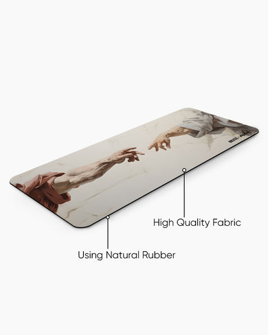 Michelangelo Creation of Adam [BREATHE]  Panaroma Desk Mat