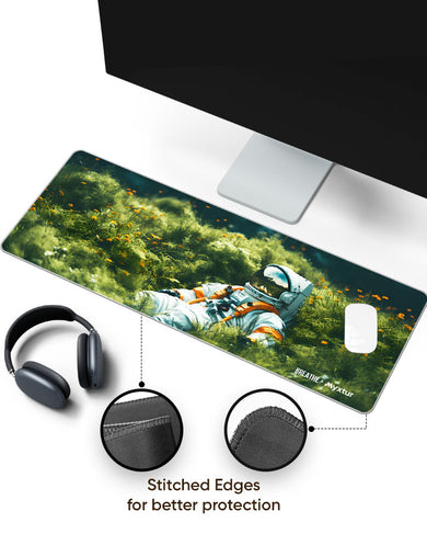 Spacefaring in the Meadow [BREATHE] Panaroma Desk Mat