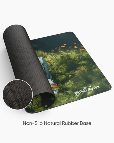 Spacefaring in the Meadow [BREATHE] Panaroma Desk Mat