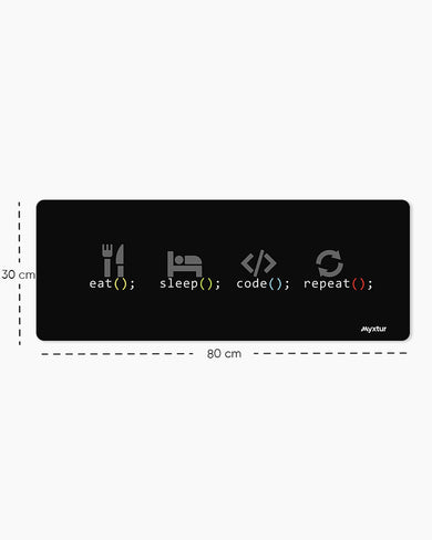 Eat Code Sleep Panaroma Desk Mat