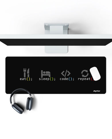 Eat Code Sleep Panaroma Desk Mat