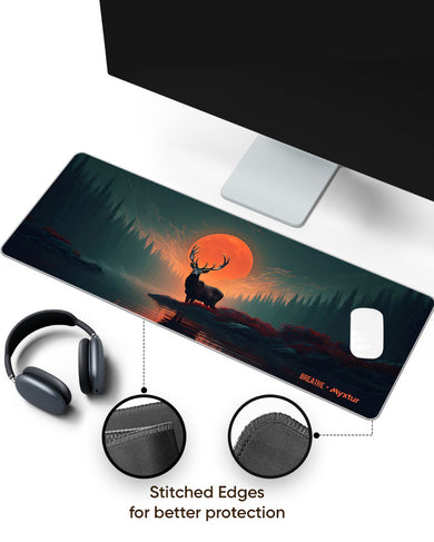 Aurora Antler [BREATHE] Panaroma Desk Mat