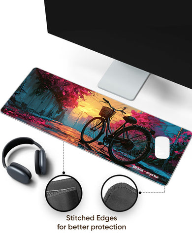 Blossom Cycle [BREATHE] Panaroma Desk Mat