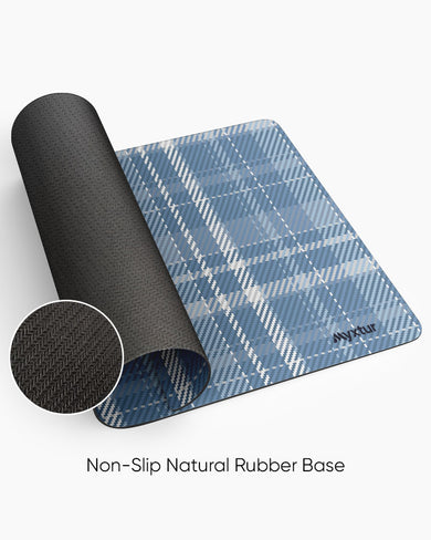 Denim Plaid Checks Panaroma Desk Mat