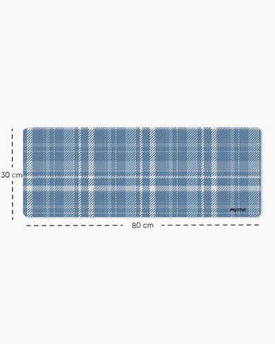 Denim Plaid Checks Panaroma Desk Mat