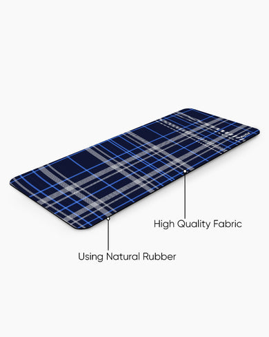 Indigo Grid Panaroma Desk Mat