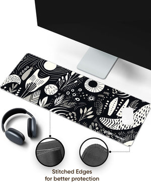 Monochrome Harvest [BREATHE] Panaroma Desk Mat Stitched 1