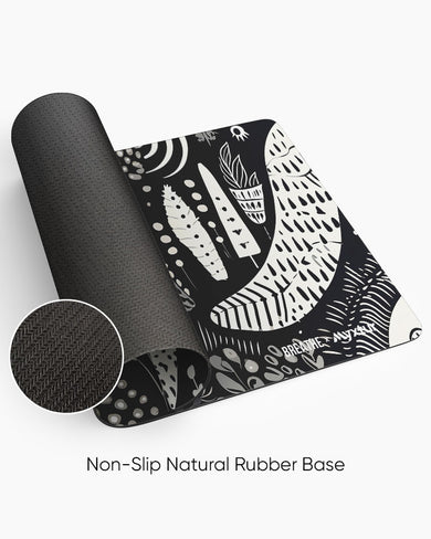 Monochrome Harvest [BREATHE] Panaroma Desk Mat