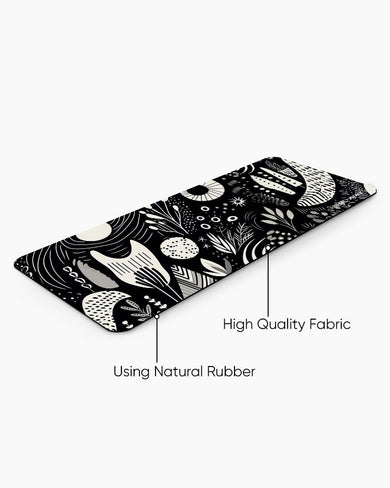 Monochrome Harvest [BREATHE] Panaroma Desk Mat