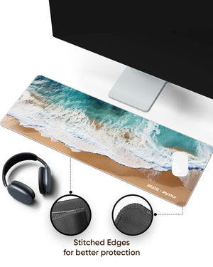 Wave Symphony [BREATHE] Panaroma Desk Mat Stitched 1