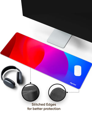 Crimson Cobalt Blend Panaroma Desk Mat Stitched 1