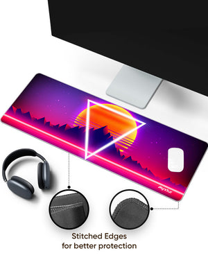 Electric Sunset Panaroma Desk Mat Stitched 1