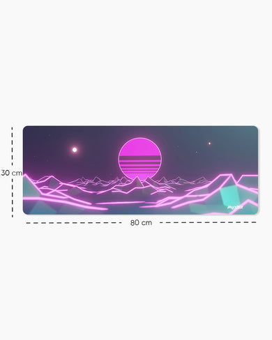 Retro Wave Fusion Panaroma Desk Mat