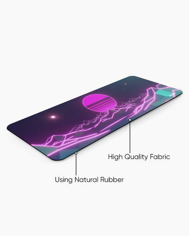 Retro Wave Fusion Panaroma Desk Mat