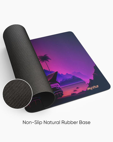Retrowave Racing Panaroma Desk Mat
