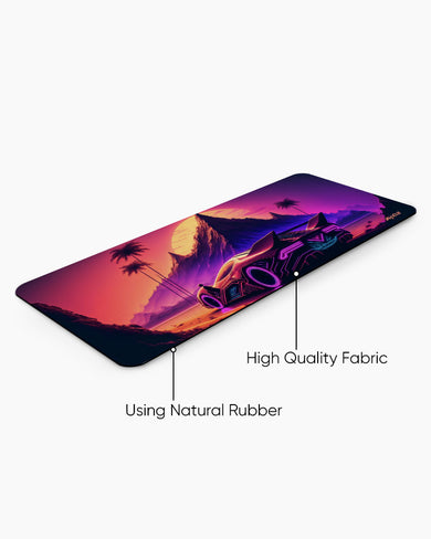 Retrowave Racing Panaroma Desk Mat