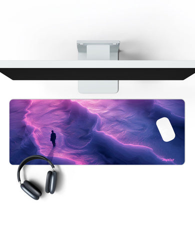 Alone by the Glacier Panaroma Desk Mat