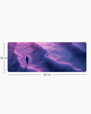 Alone by the Glacier Panaroma Desk Mat