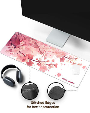 Scarlet Petals  Panaroma Desk Mat Stitched 1