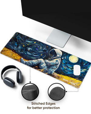 Starry Night  Astronaut  Panaroma Desk Mat Stitched 1