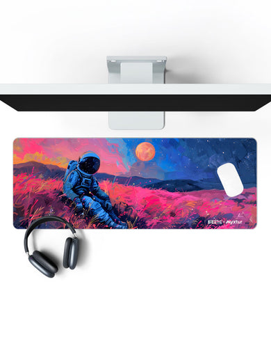 Starry Night in Neon [BREATHE] Panaroma Desk Mat