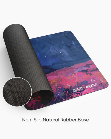 Starry Night in Neon [BREATHE] Panaroma Desk Mat