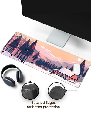 Swiss Ski Lodge  Panaroma Desk Mat Stitched 1
