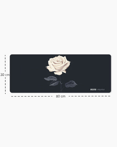White Rose [BREATHE] Panaroma Desk Mat