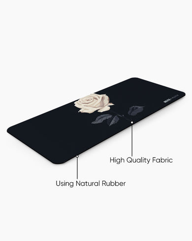 White Rose [BREATHE] Panaroma Desk Mat