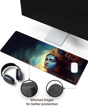 Krishna Peacock Majesty Panaroma Desk Mat Stitched 1