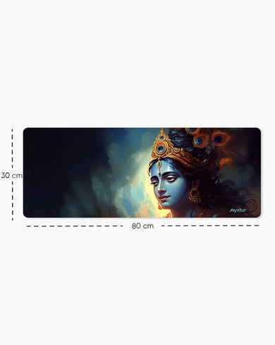 Krishna-Peacock Majesty Panaroma Desk Mat