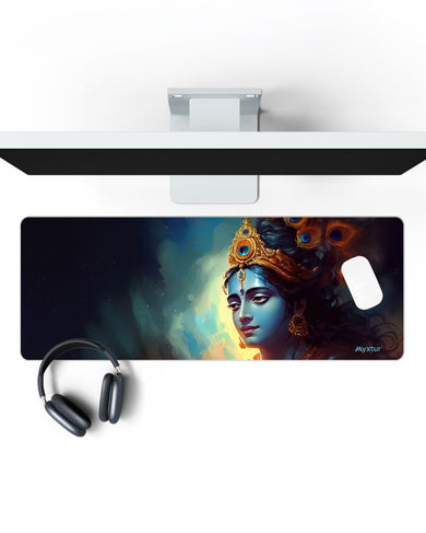 Krishna-Peacock Majesty Panaroma Desk Mat