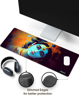 Krishna Churning of Creation Panaroma Desk Mat Stitched 1
